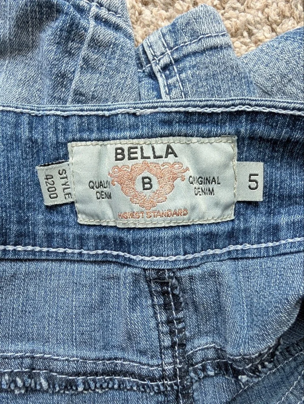 Y2K Denim Mini Skirt‎ in Light Blue Wash With Rhinestones- Sz 5, Bratz Festival